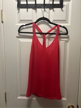 Pink Ruched Strap Women's Tank Top